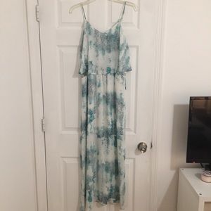 Mossimo Turquoise Patterned Maxi Dress